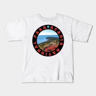 Acadia National Park circle Kids T-Shirt